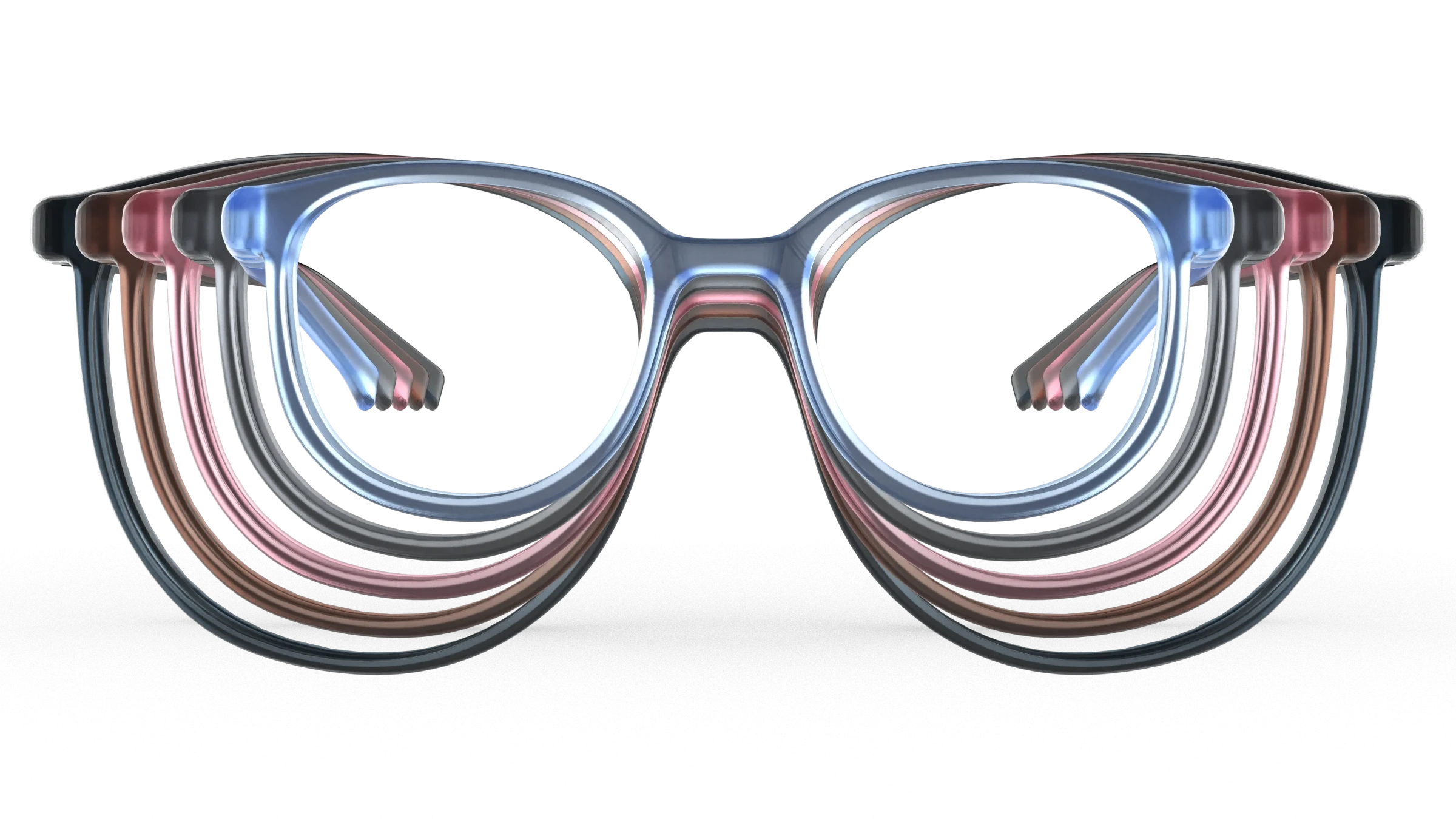 Mission Eyewear frames in translucent colors
